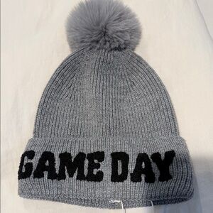 Serra Gray Game Day Beanie with Pom Pom